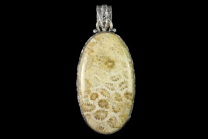 Million Year Old Fossil Coral Pendant - Indonesia #143686